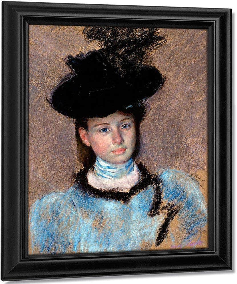 The Black Hat By Cassatt Mary Fine Art Print