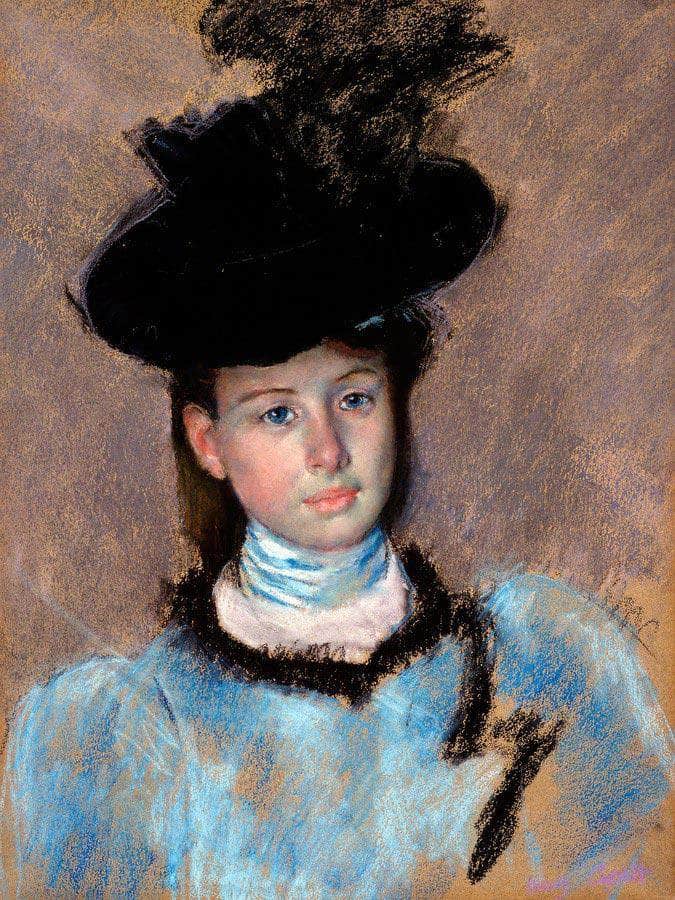 The Black Hat By Cassatt Mary Fine Art Print
