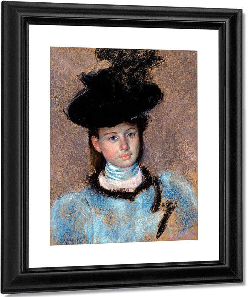 The Black Hat By Cassatt Mary Fine Art Print