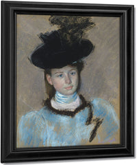 The Black Hat By Mary Cassatt Fine Art Print