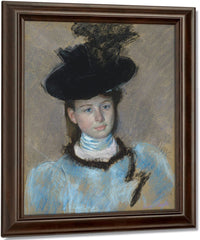 The Black Hat By Mary Cassatt Fine Art Print