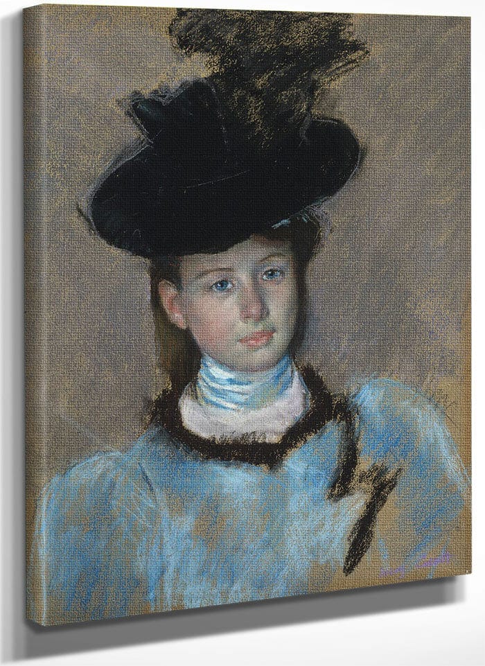 The Black Hat By Mary Cassatt Fine Art Print
