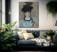 The Black Hat By Mary Cassatt Fine Art Print