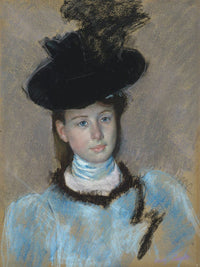 The Black Hat By Mary Cassatt Fine Art Print