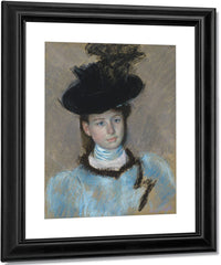 The Black Hat By Mary Cassatt Fine Art Print