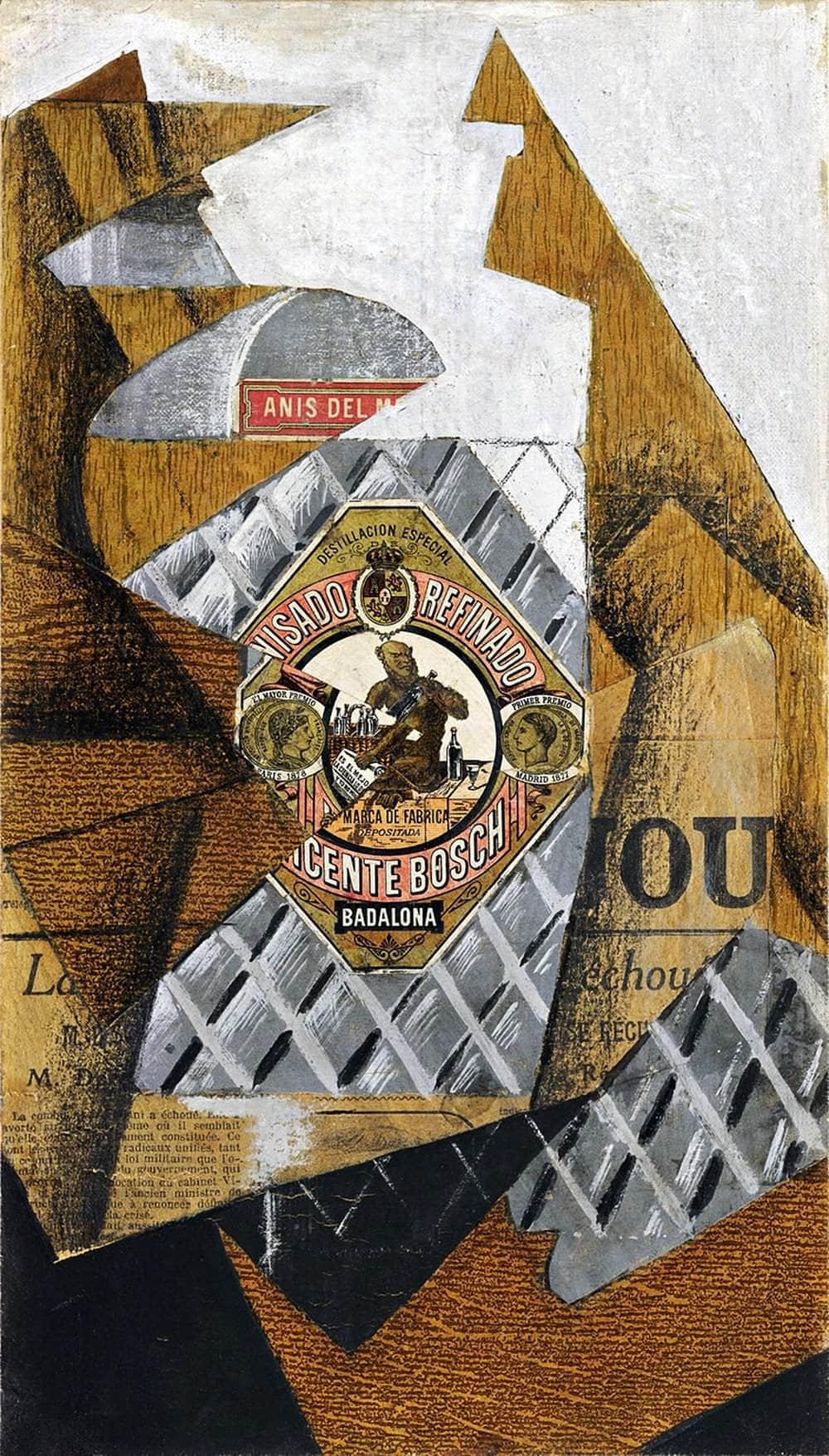 The Bottle Of Anis Del Mono Painting Juan Gris Canvas Art Fine Art Print
