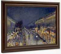 The Boulevard Montmartre At Night  1897 By Camille Pissarro Fine Art Print