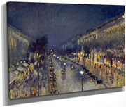 The Boulevard Montmartre At Night  1897 By Camille Pissarro Fine Art Print