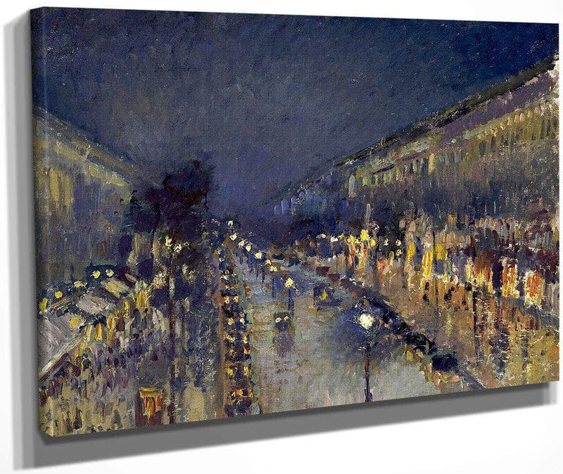 The Boulevard Montmartre At Night  1897 By Camille Pissarro Fine Art Print