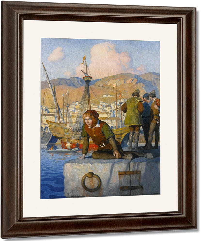 The Boy Columbus On The Wharf At Genoa By NC Wyeth Fine Art Print