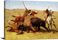 The Buffalo Hunt Painting Frederic Remington Canvas Art Fine Art Print