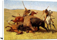 The Buffalo Hunt Painting Frederic Remington Canvas Art Fine Art Print