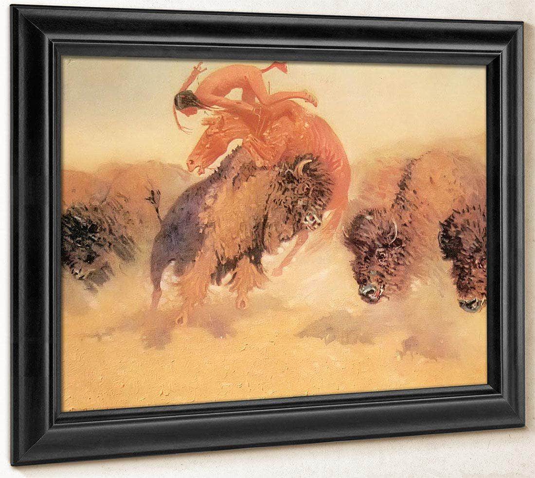 The Buffalo Hunter Aka The Buffalo Runner By Frederic Remington Fine Art Print