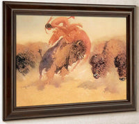 The Buffalo Hunter Aka The Buffalo Runner By Frederic Remington Fine Art Print