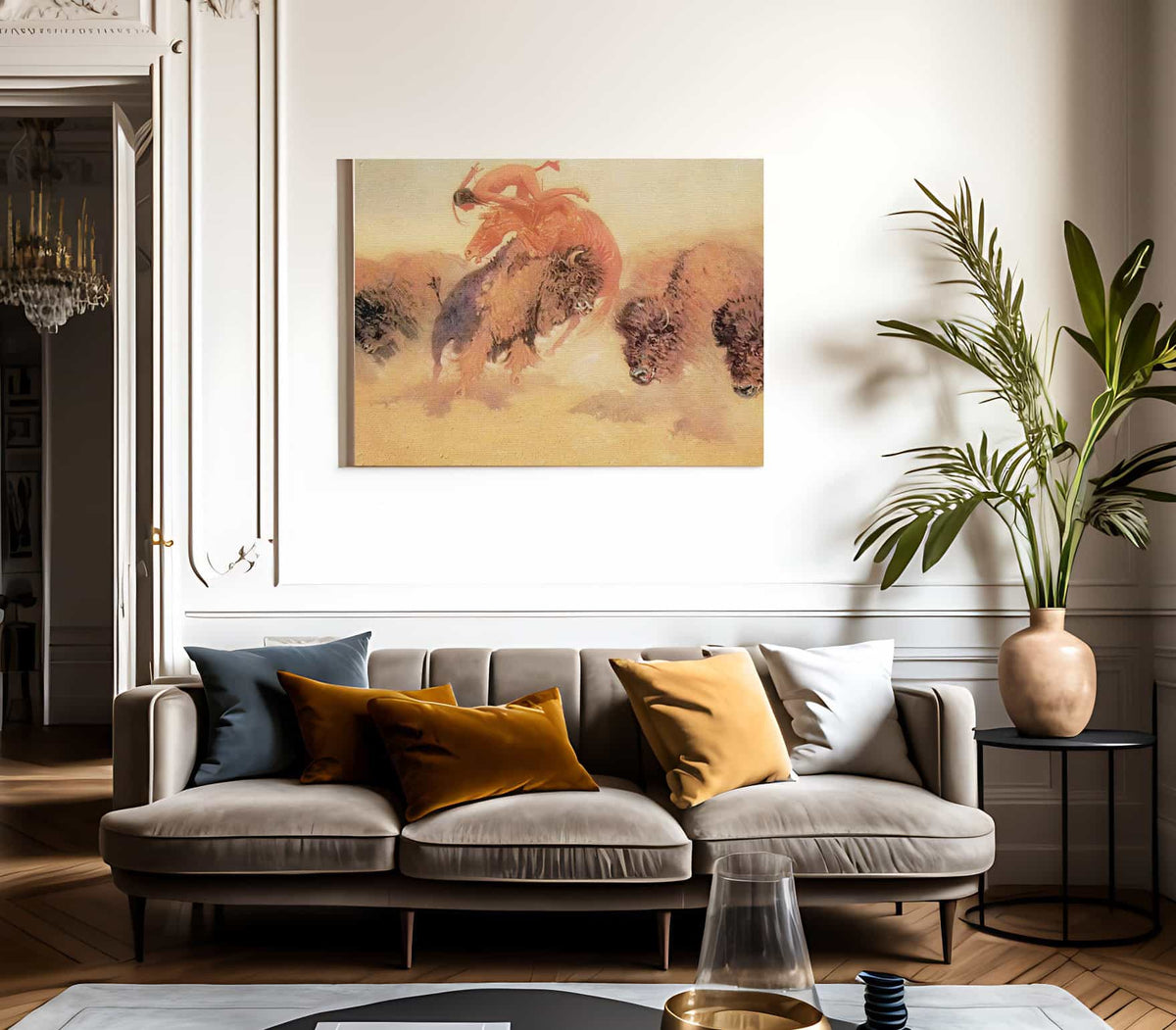 The Buffalo Hunter Aka The Buffalo Runner By Frederic Remington Fine Art Print