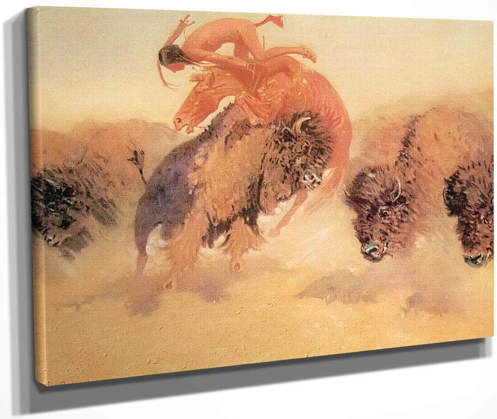 The Buffalo Hunter Aka The Buffalo Runner By Frederic Remington Fine Art Print