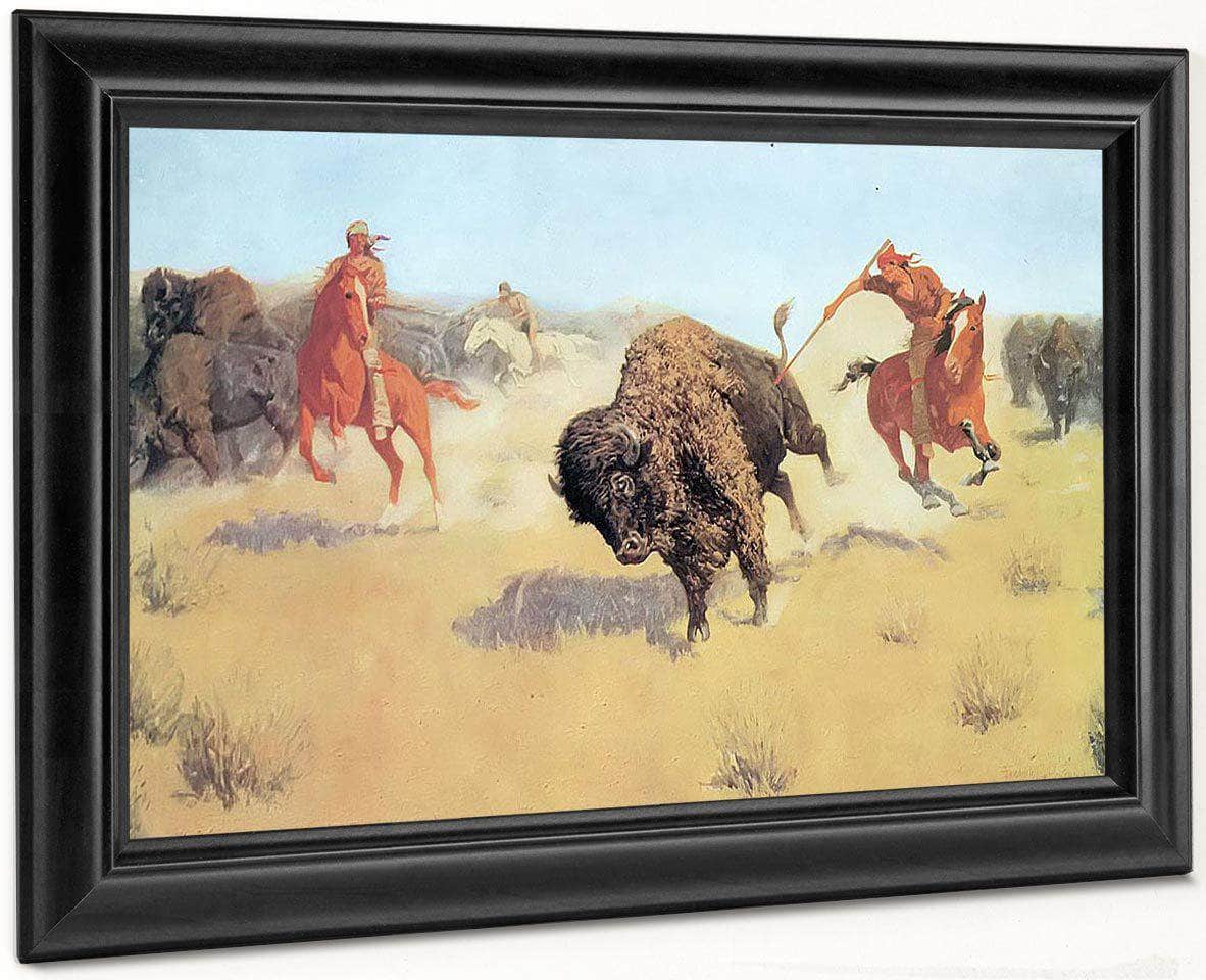 The Buffalo Runners By Frederic Remington Fine Art Print