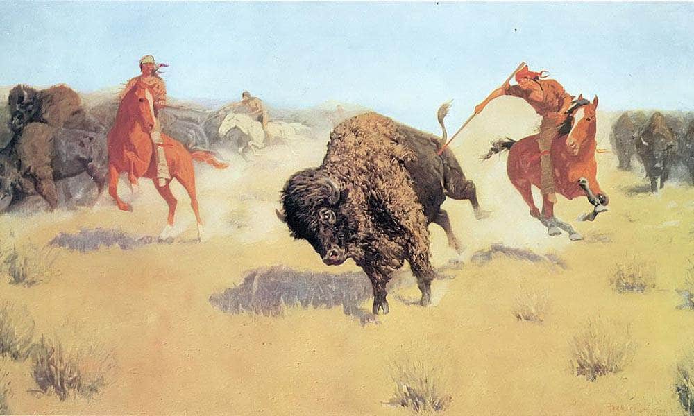 The Buffalo Runners By Frederic Remington Fine Art Print