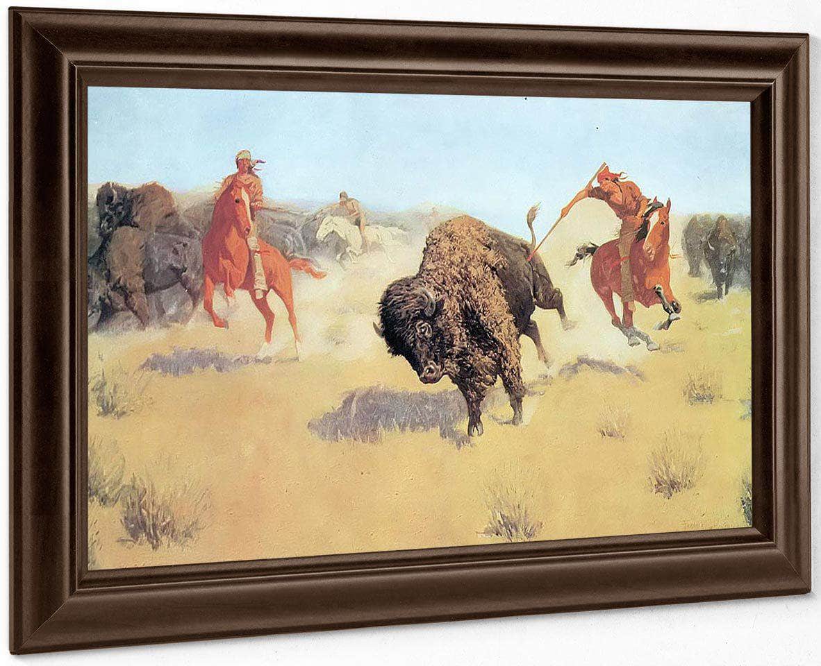 The Buffalo Runners By Frederic Remington Fine Art Print