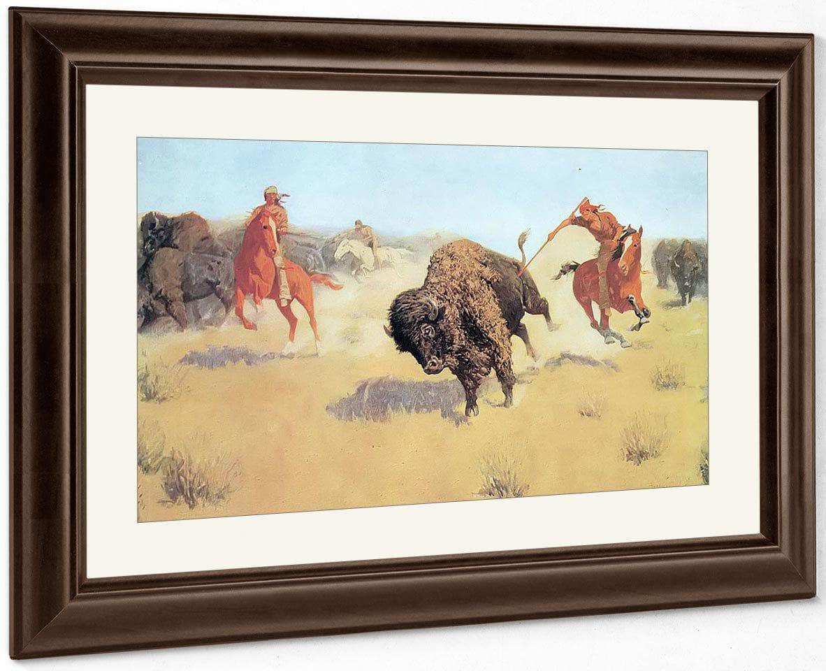 The Buffalo Runners By Frederic Remington Fine Art Print