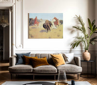 The Buffalo Runners By Frederic Remington Fine Art Print
