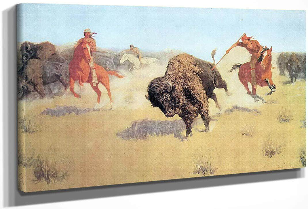 The Buffalo Runners By Frederic Remington Fine Art Print
