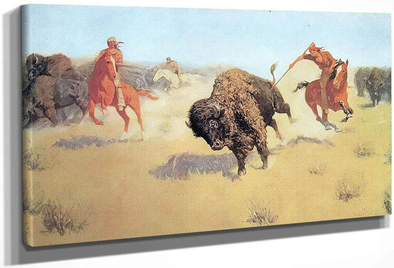 The Buffalo Runners By Frederic Remington Fine Art Print