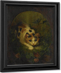 The Butterfly And The Cat By Lilly Martin Spencer Fine Art Print