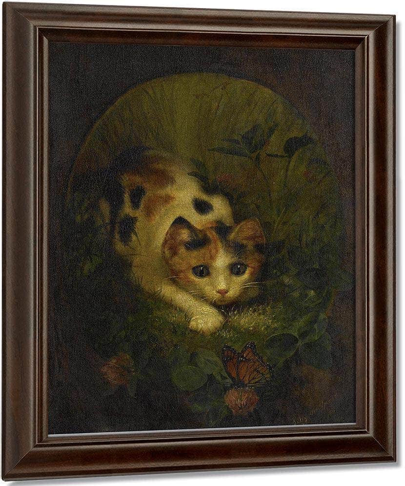 The Butterfly And The Cat By Lilly Martin Spencer Fine Art Print