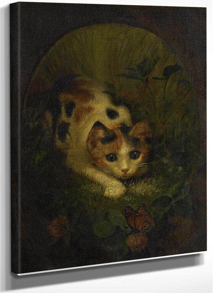 The Butterfly And The Cat By Lilly Martin Spencer Fine Art Print