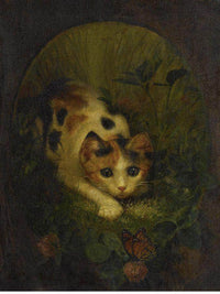 The Butterfly And The Cat By Lilly Martin Spencer Fine Art Print