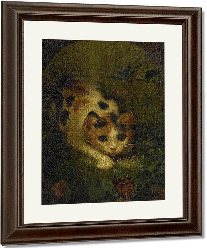 The Butterfly And The Cat By Lilly Martin Spencer Fine Art Print