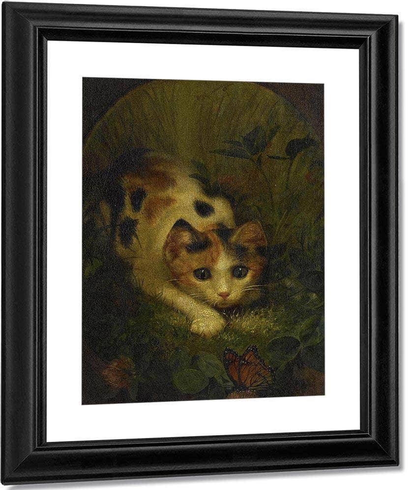 The Butterfly And The Cat By Lilly Martin Spencer Fine Art Print