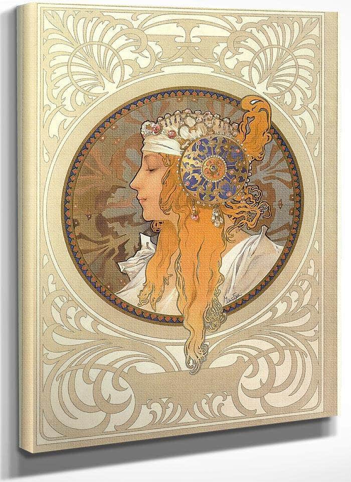 The Byzantine Heads Blonde By Alphonse Mucha Fine Art Print