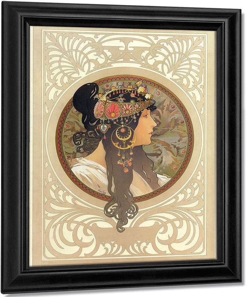 The Byzantine Heads Brunette By Alphonse Mucha Fine Art Print