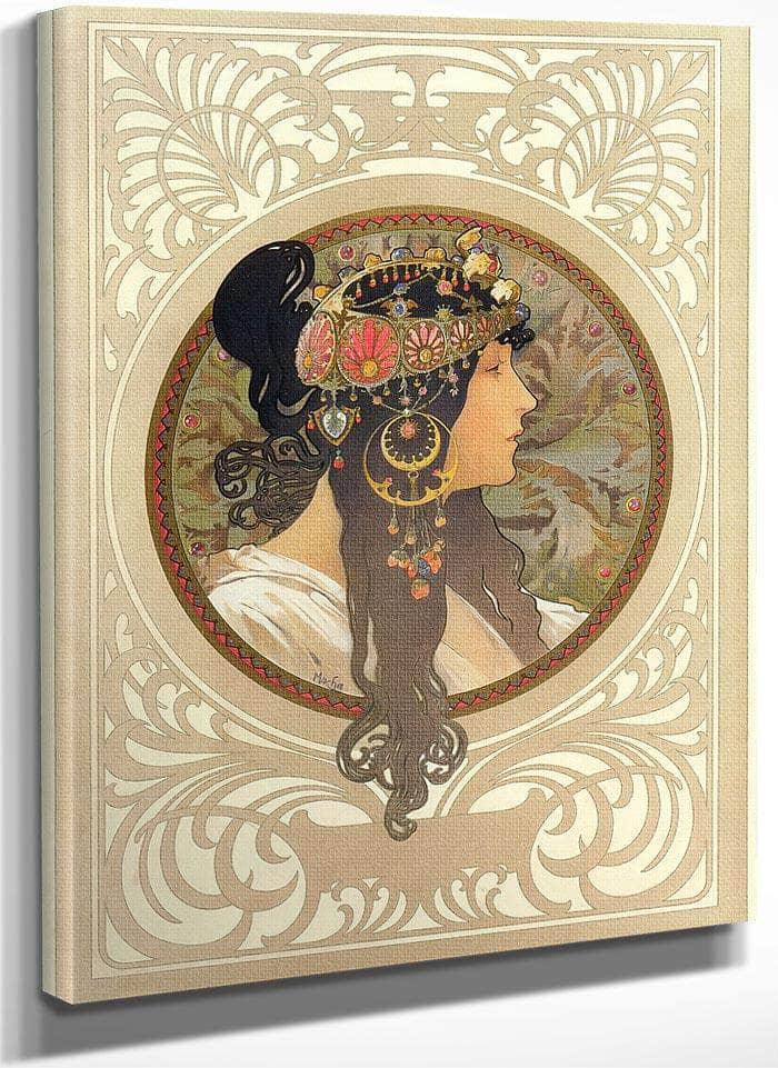 The Byzantine Heads Brunette By Alphonse Mucha Fine Art Print