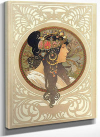 The Byzantine Heads Brunette By Alphonse Mucha Fine Art Print
