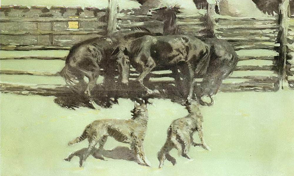 The Call For Help Aka At Bay By Frederic Remington Fine Art Print