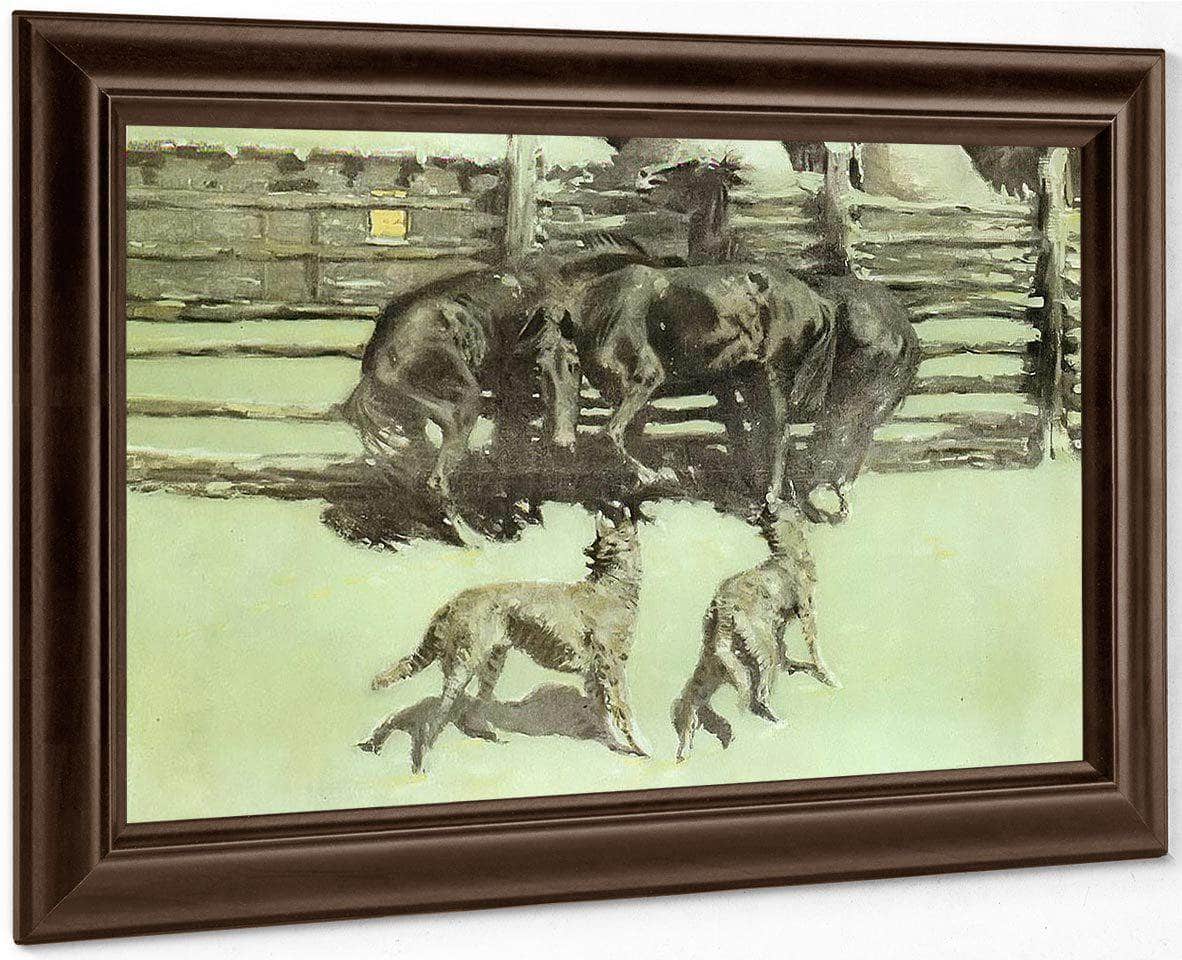 The Call For Help Aka At Bay By Frederic Remington Fine Art Print