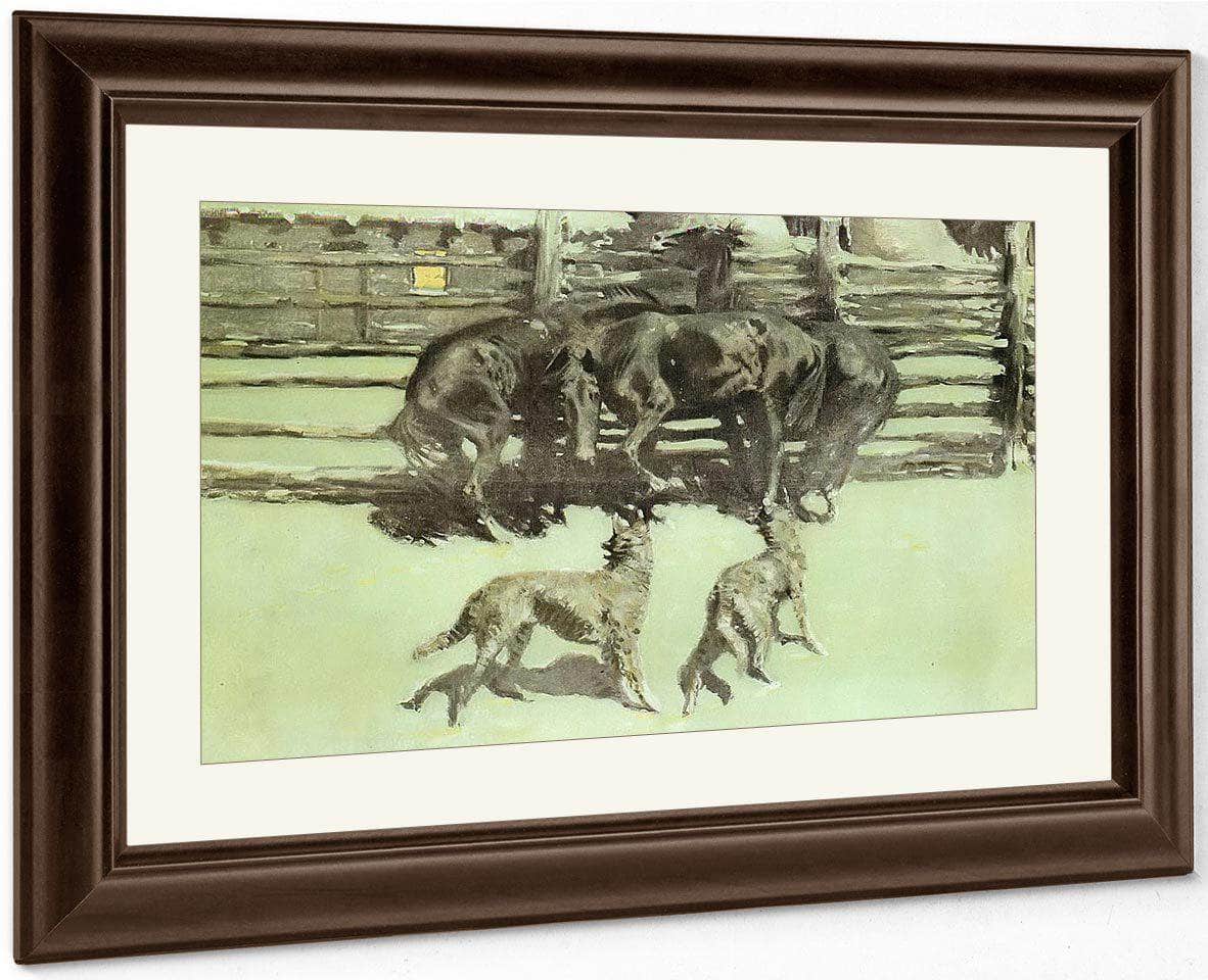 The Call For Help Aka At Bay By Frederic Remington Fine Art Print