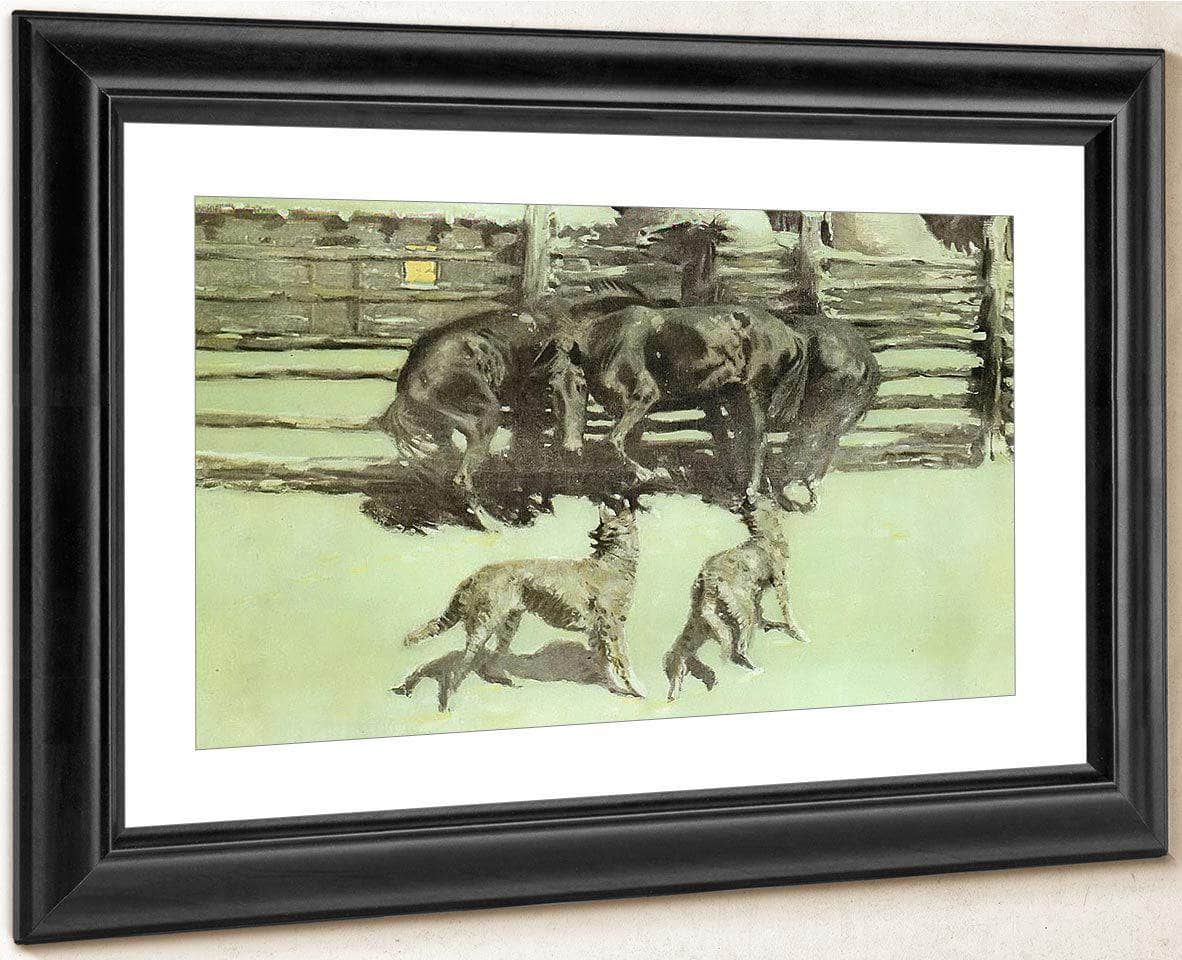 The Call For Help Aka At Bay By Frederic Remington Fine Art Print