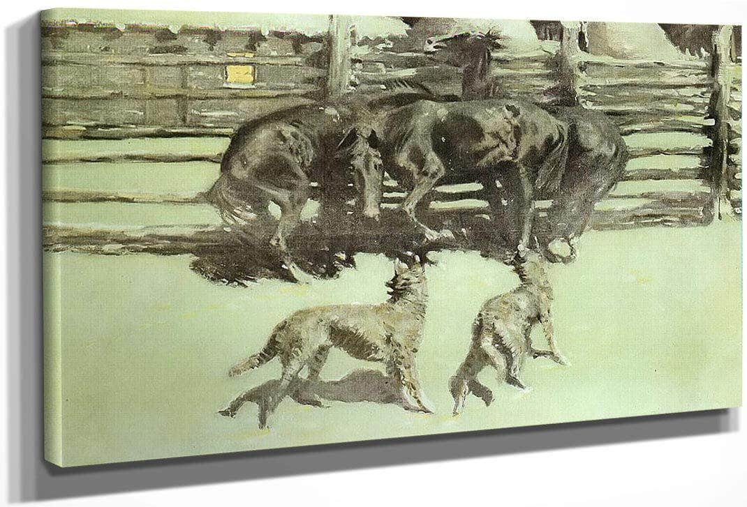 The Call For Help Aka At Bay By Frederic Remington Fine Art Print