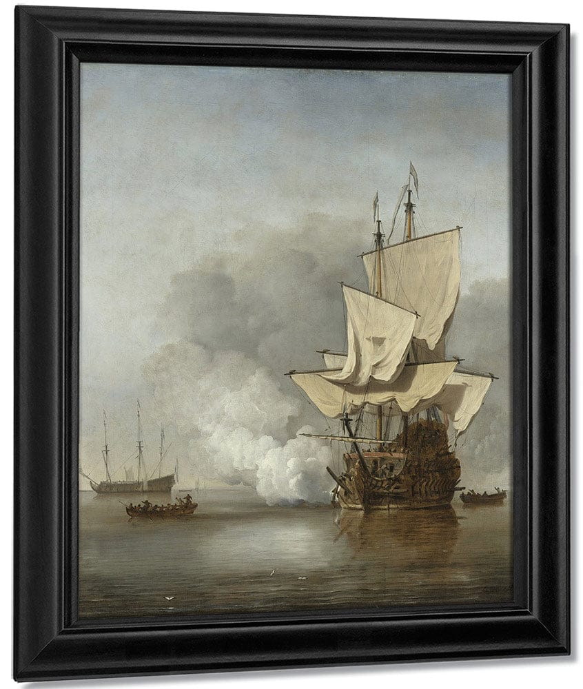 The Cannon Shot By Willem Van De Velde Ii Fine Art Print