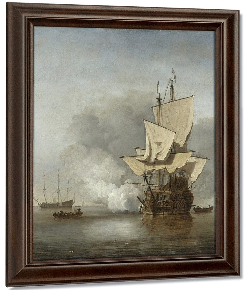 The Cannon Shot By Willem Van De Velde Ii Fine Art Print