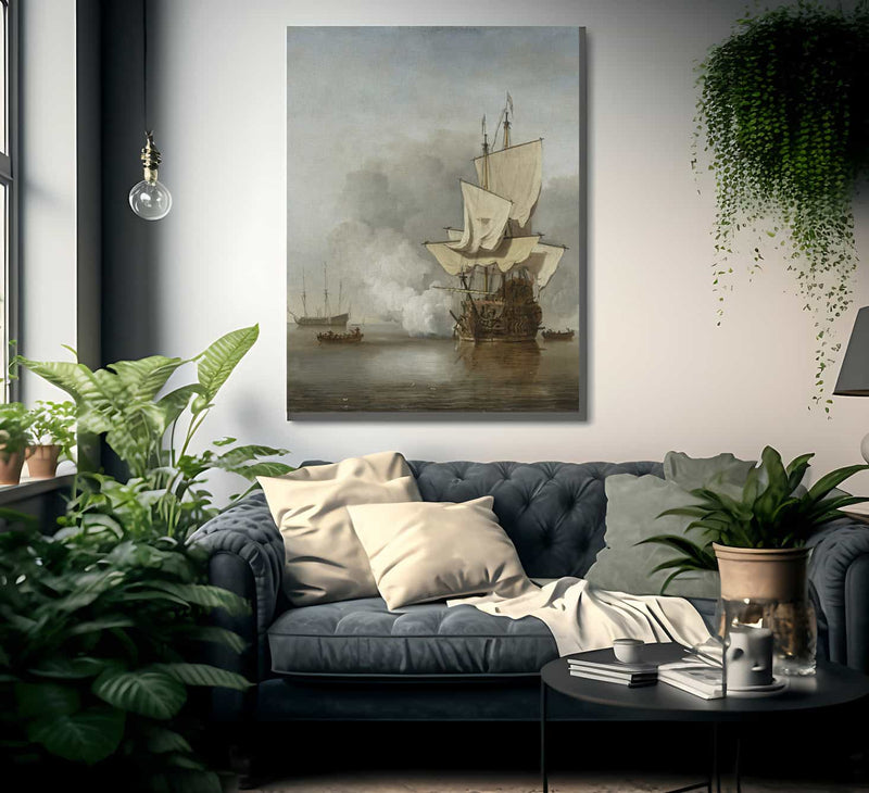 The Cannon Shot By Willem Van De Velde Ii Fine Art Print