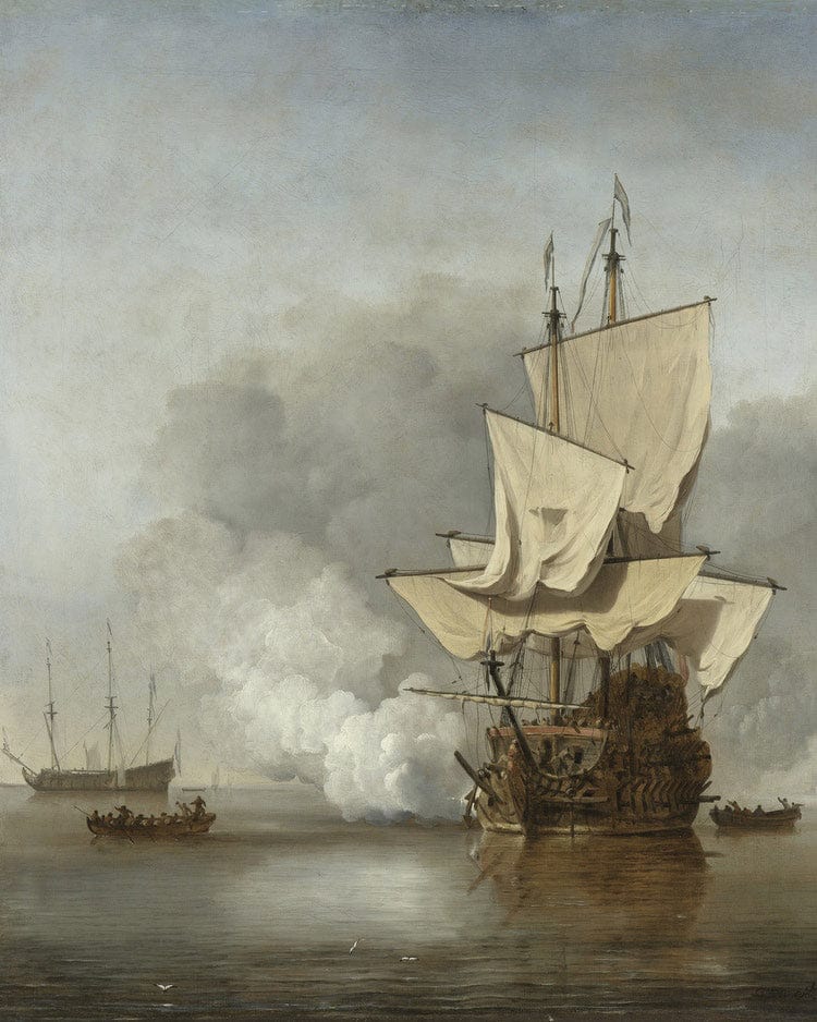 The Cannon Shot By Willem Van De Velde Ii Fine Art Print