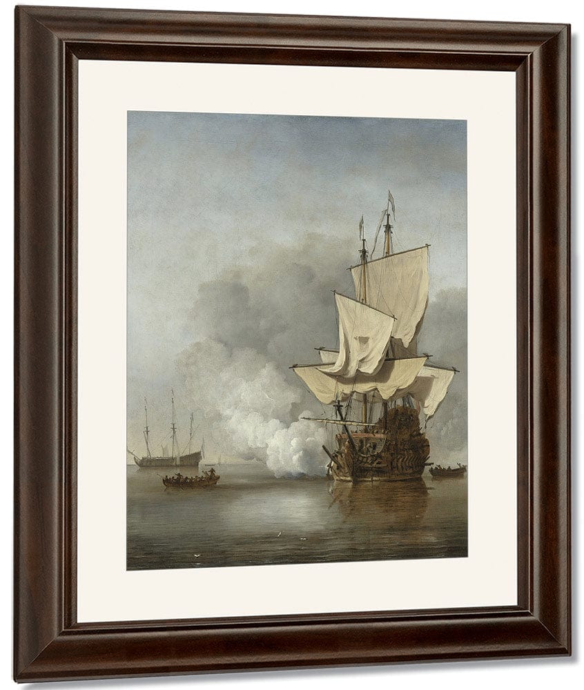 The Cannon Shot By Willem Van De Velde Ii Fine Art Print