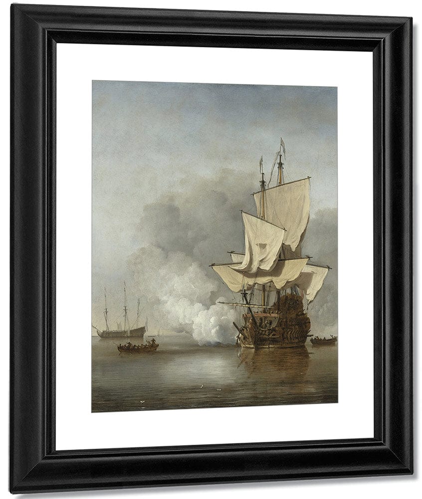 The Cannon Shot By Willem Van De Velde Ii Fine Art Print