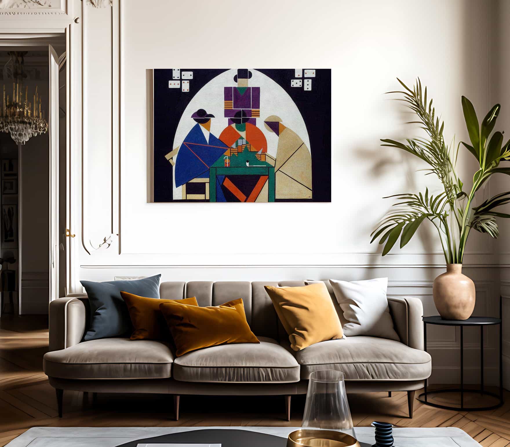 The Cardplayers 1917 By Theo Van Doesburg Fine Art Print