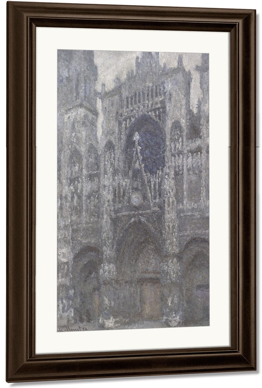 The Cathedral In Rouen. The Portal, Grey Weather By Claude Monet Fine Art Print